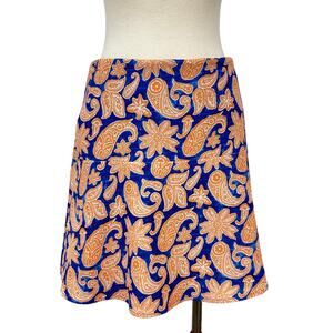 Polo Golf Ralph Lauren Athletic Skort Skirt Built-In Shorts Orange Paisley L